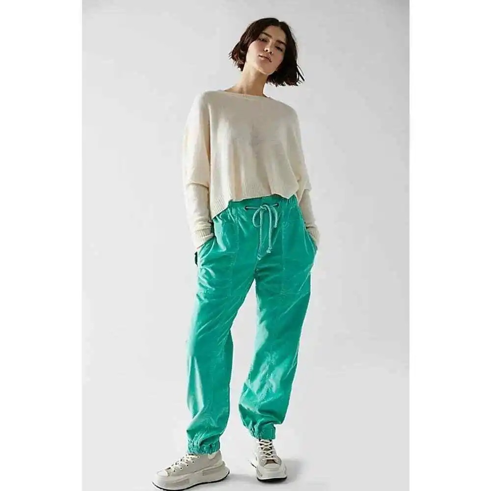 We The Free Teal Drawstring Track Joggers